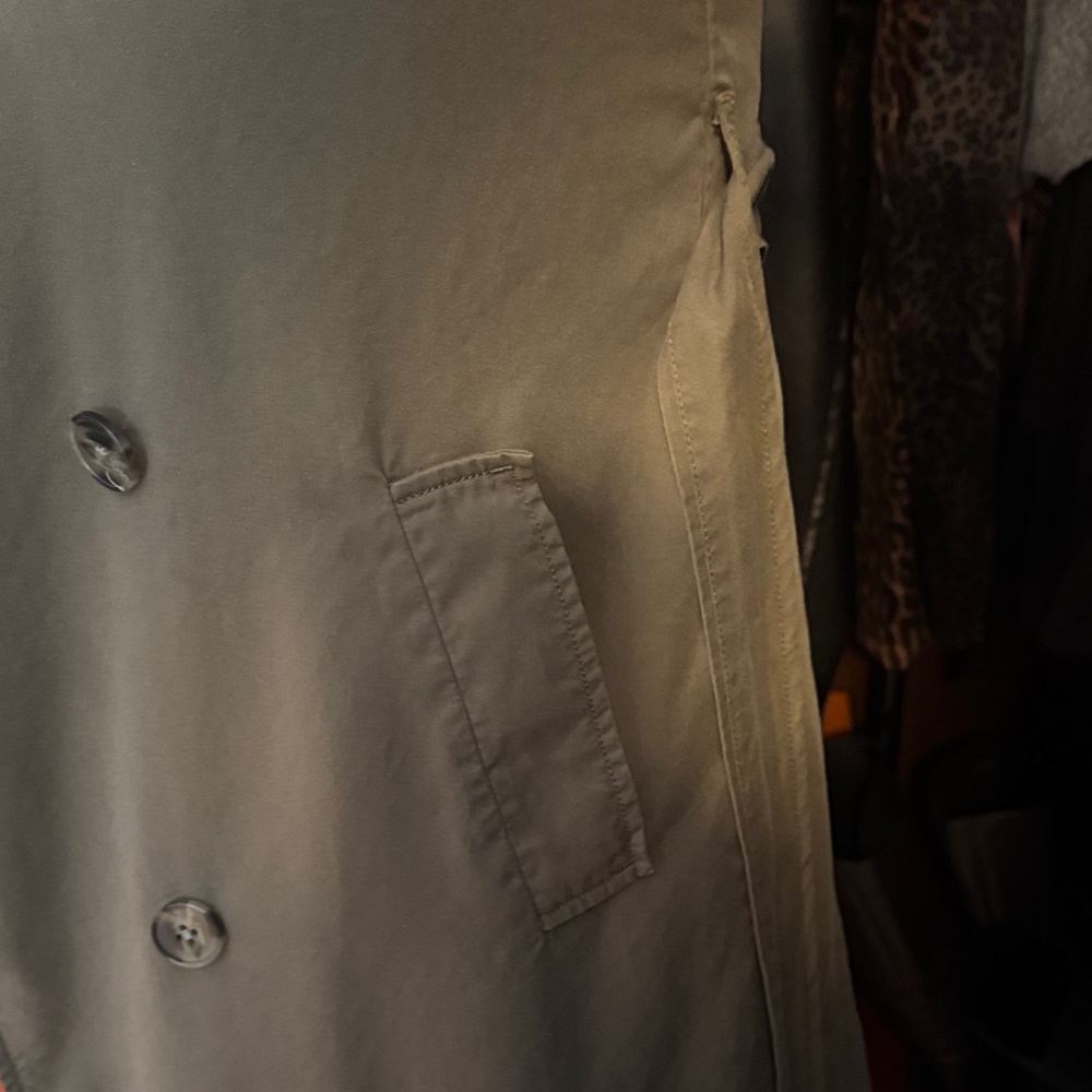 LOFT Olive Double-Breasted Trench Coat XS - Picture 4 of 7